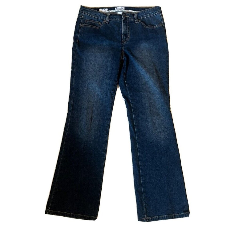 St. Johns Bay Jeans Womens Petite Size 8P Petite Blue Stretch Boot Denim Pants